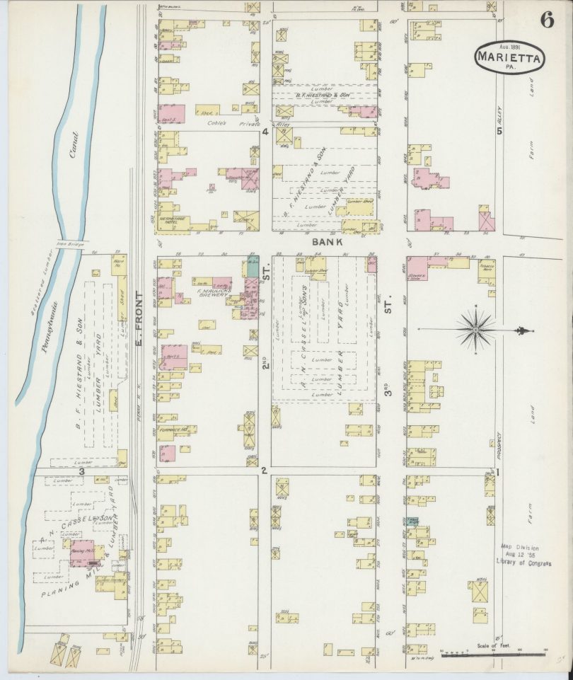 Fire Insurance Maps of Marietta 1891 Marietta, PA
